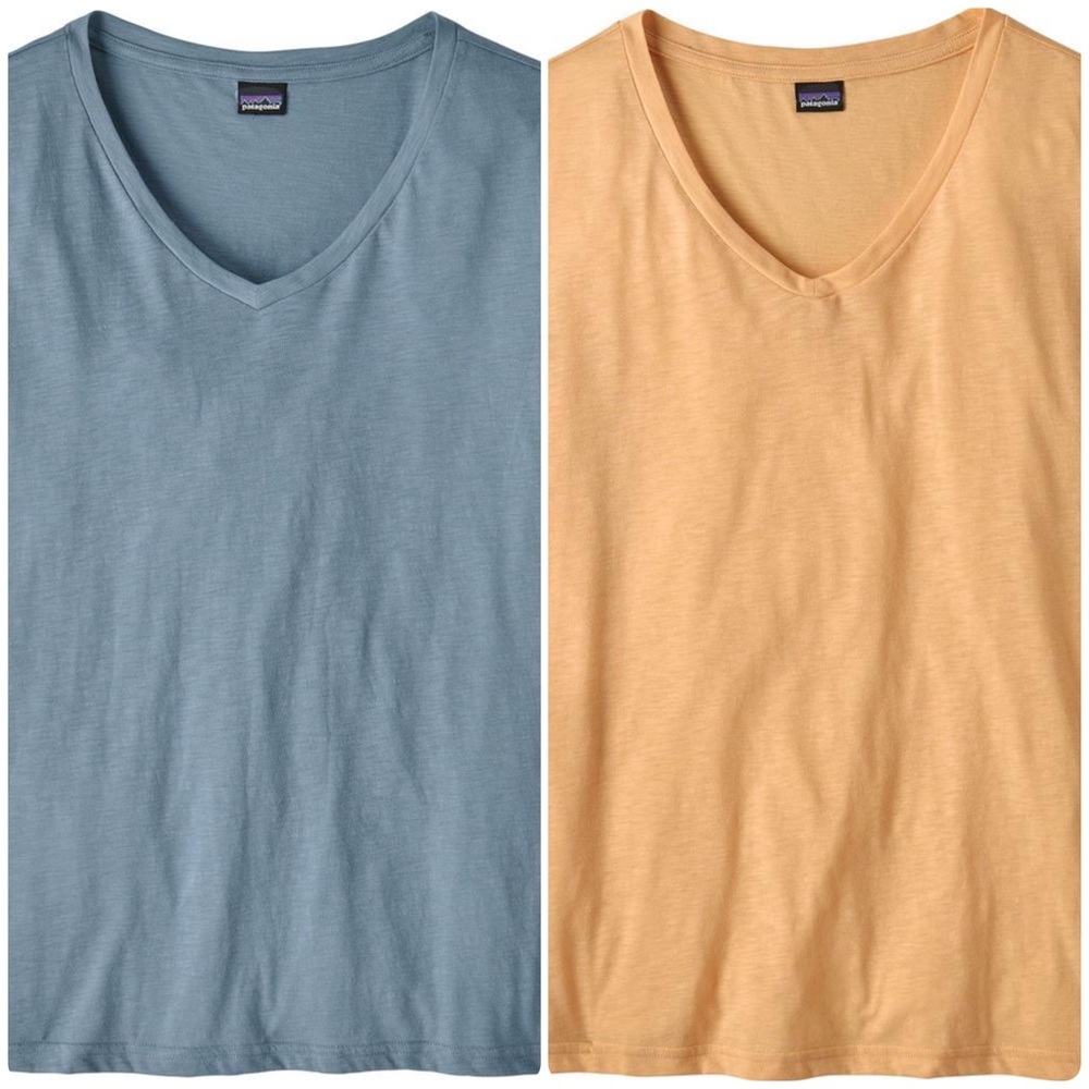 PATAGONIA SHORT-SLEEVE MAINSTAY TOP WOMEN'S Size M SANDY MELON LIGHT PLUME GREY